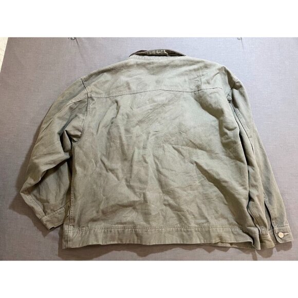 Marlboro Chore Jacket Adult 2XL Button‎ Beige Flannel Long Barn Coat Sleeve. - Picture 4 of 8